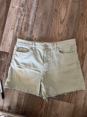 Hudson Jeans Light Sage Frayed Hem Denim Shorts